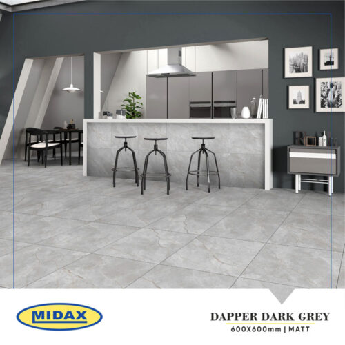 60 X 60 Rett Dapper Dark Grey - Podne pločice gres porculan