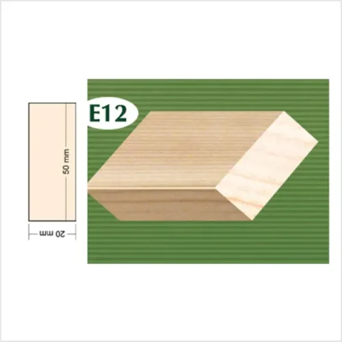 Drvena pravokutna letvica jela E12 50x20mm