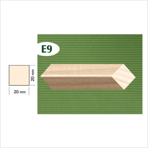 Drvena kvadratna letvica jela E9 20x20mm