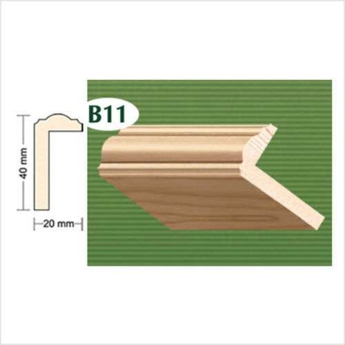 Drvena kutna lajsna jela B11 40x20mm