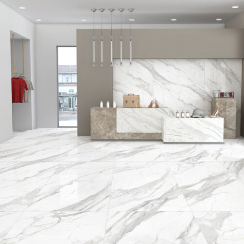 60 x 120 Rett Calacata Wave Glossy - Gres porculan podne pločice
