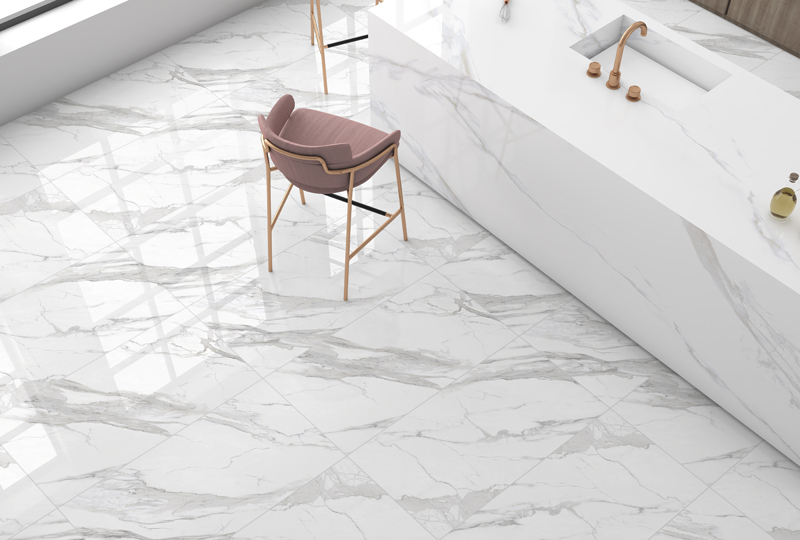 60 x 120 Rett Calacata Wave Glossy - Gres porculan podne pločice