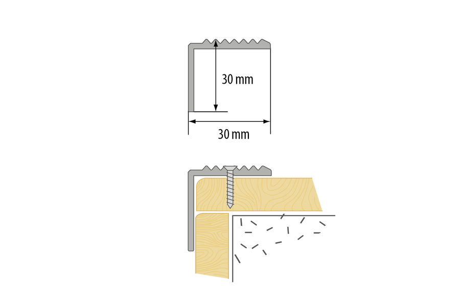 99253 Aluminijska kutna lajsna Cezar 833939 Champagne 30 x 30 2m