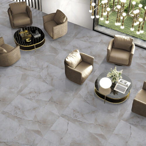 60 x 120 Rett Limestone Grey Glossy - Gres porculan podne pločice