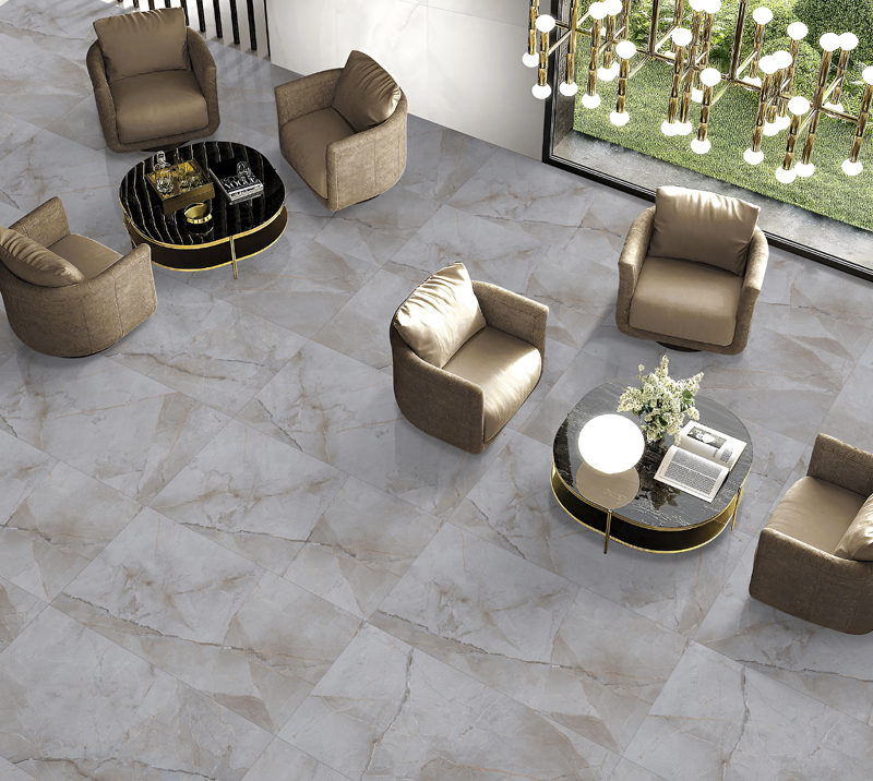 60 x 120 Rett Limestone Grey Glossy - Gres porculan podne pločice