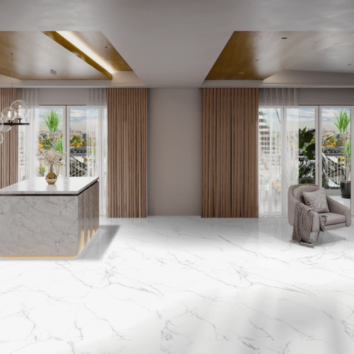 60 x 120 Rett Flowless White - Gres porculan pločice