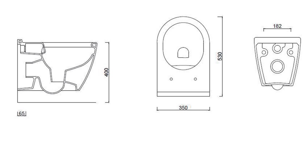 8875 Wc školjka Tornado Rimless GU100